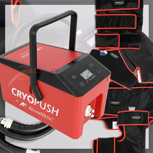 CryoPush kompressio- ja kylmäjärjestelmä, aktiivinen kryoterapialaite