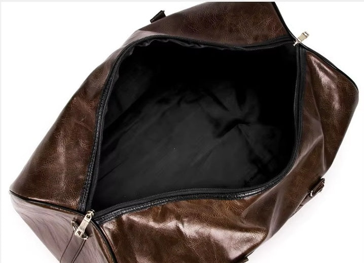 SLX Retro Sport -laukku tumman ruskea – PU-nahkapintainen urheilulaukku